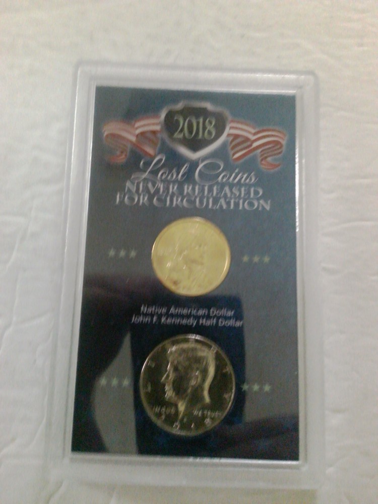 2018 Lost Coins Never Released for Circulation Dollar & Half Dollar Case & COA