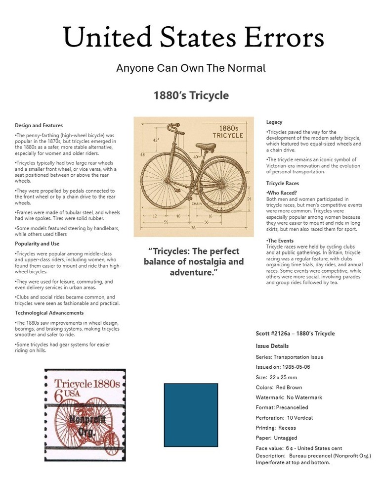 Centsational Custom Presentation Panel For Error SN 2126a - 8.5” X 11”