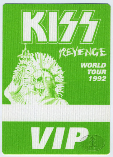 KISS 1992 REVENGE TOUR Backstage Pass VIP green
