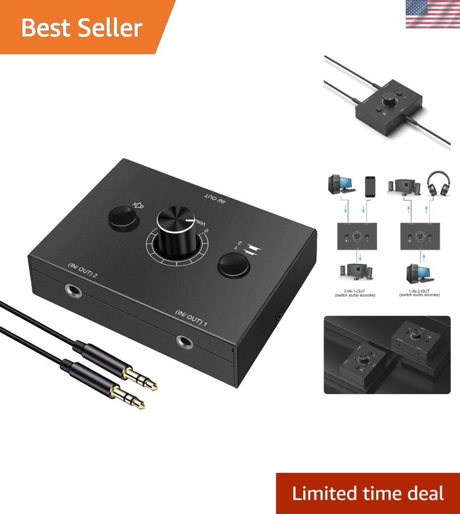 Versatile 3.5mm Audio Splitter with Mute Switch – Perfect for Multi-Device Use