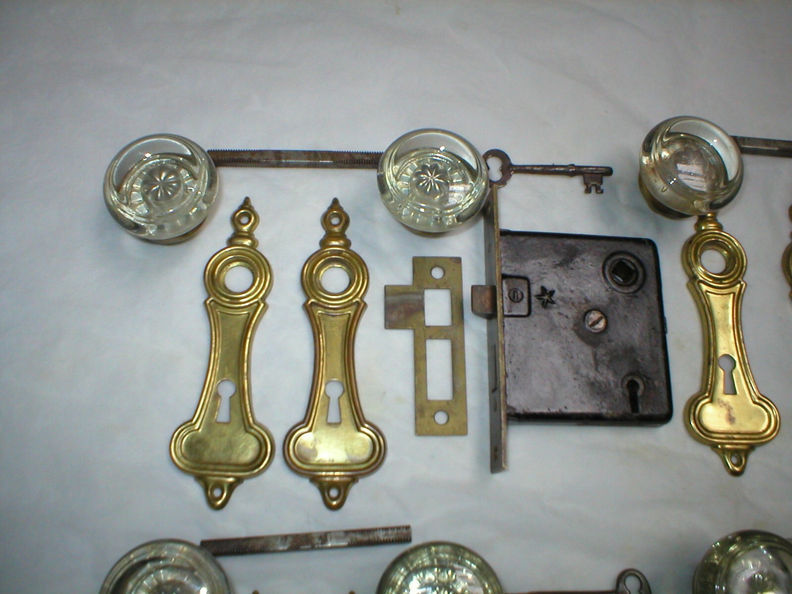 Antique Art Deco Era Door Hardware Set