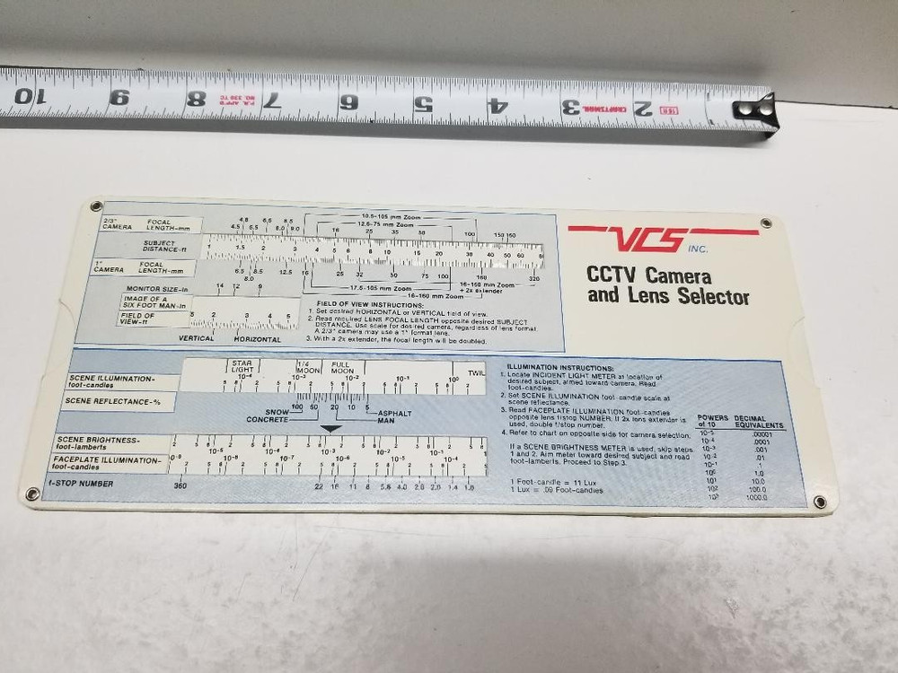 cctv systems tv camera/lens selector 1986 VCS-video & control systems