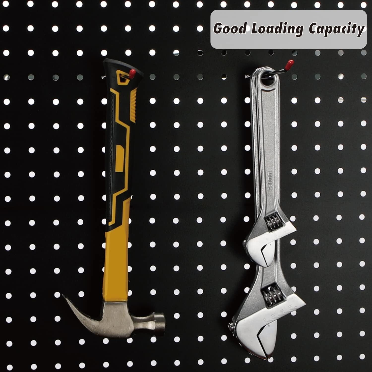 4-Inch Pegboard Hooks Hanger Organizer Assortment with Red Cap, 50-Piece, Black