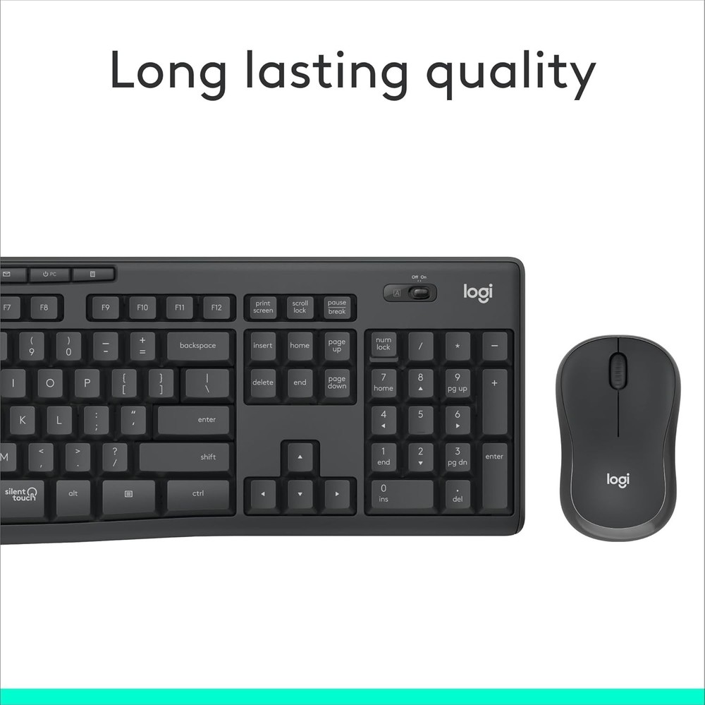 Silent and Efficient MK295 Wireless Keyboard Mouse Combo - 24 Battery Life