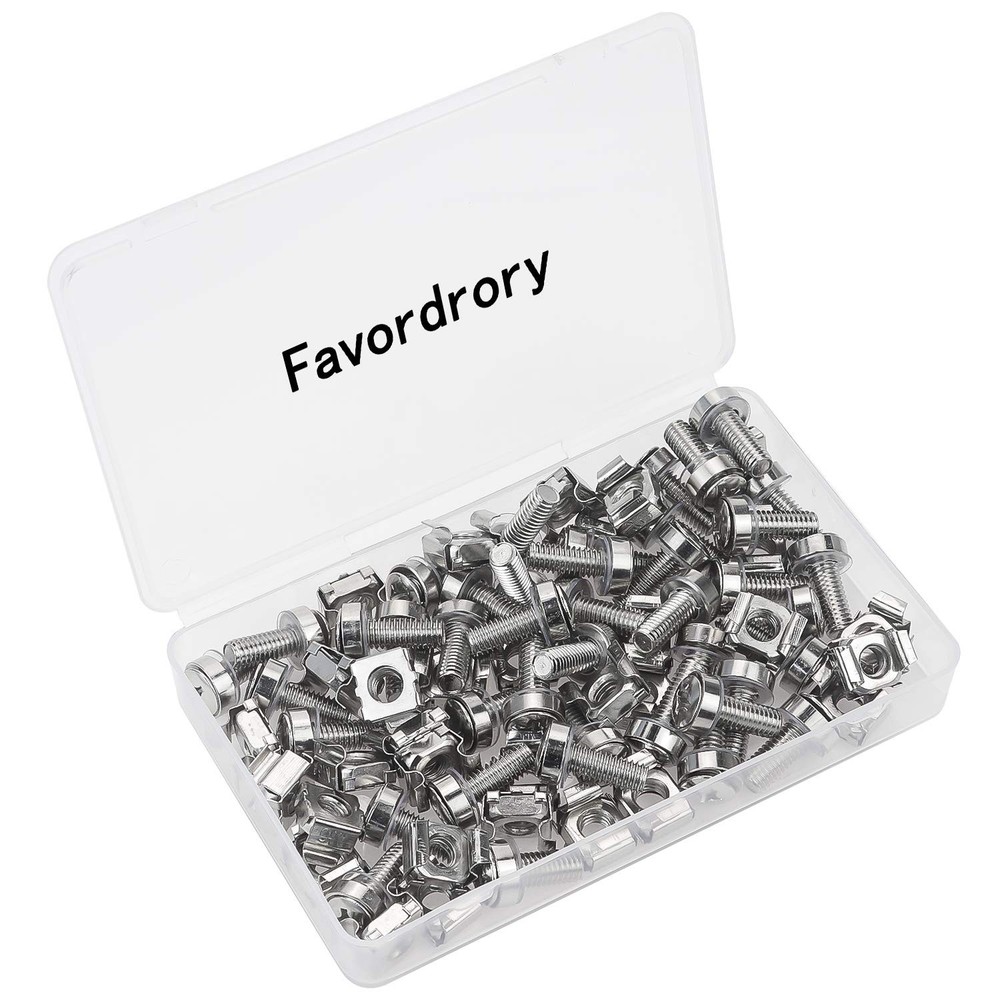 30 PCS M6x20mm Rack Mount Cage Nuts Screws Washers Server Cabinet Silver