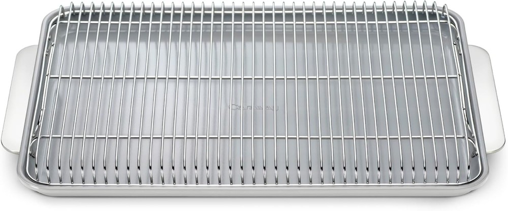Non-Stick Ceramic Baking Sheet & Cooling Rack Ceramic Coated Non-Toxic PTFE &