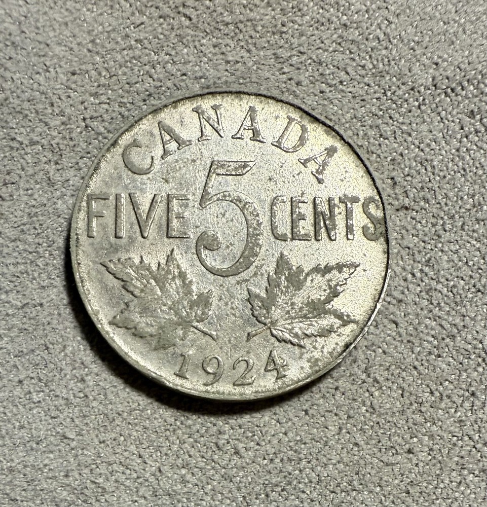 1924 Canada 5 Cent Coin