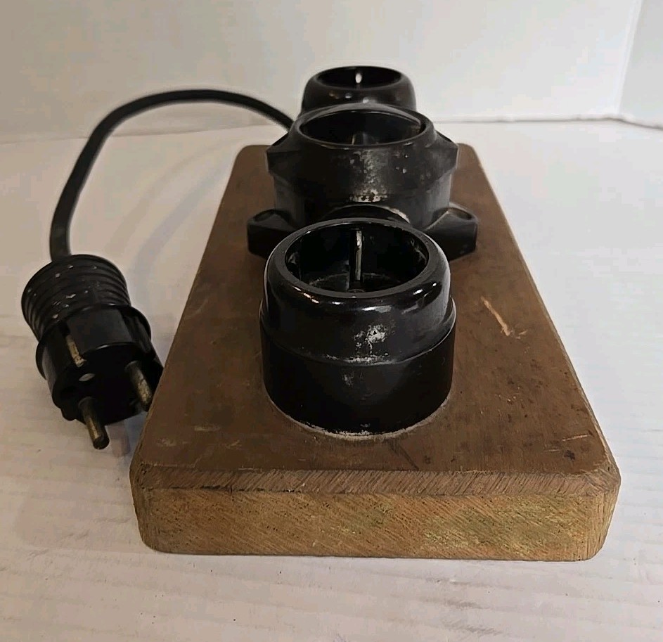 Distributor Plate Switch Panel Socket 2 Pieces Bakelite with Cable and Plug