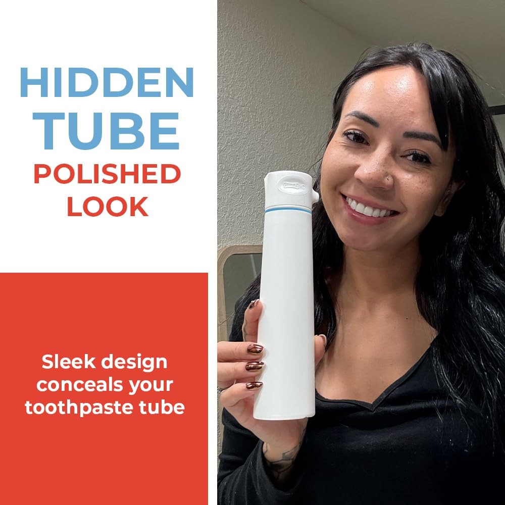 SqueezMe EasyPump Toothpaste Dispenser System - No-Mess Toothpaste Dispenser ...