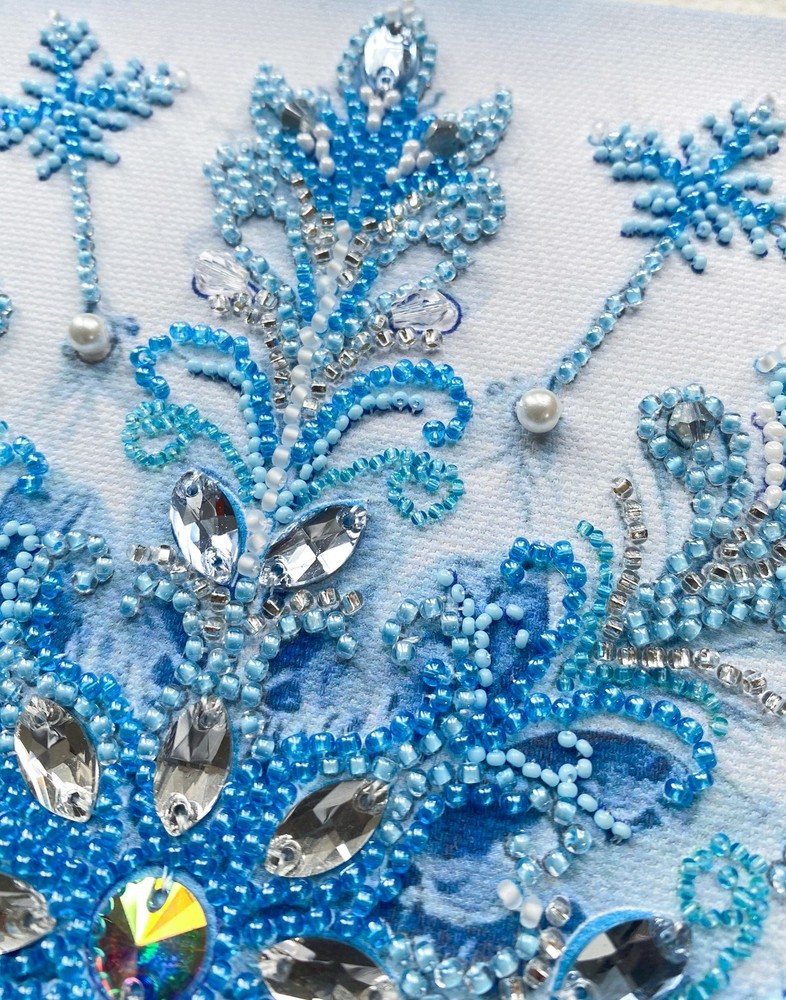 DIY Bead Embroidery Kit Frost patterns Beaded stitching needlepoint beadwork