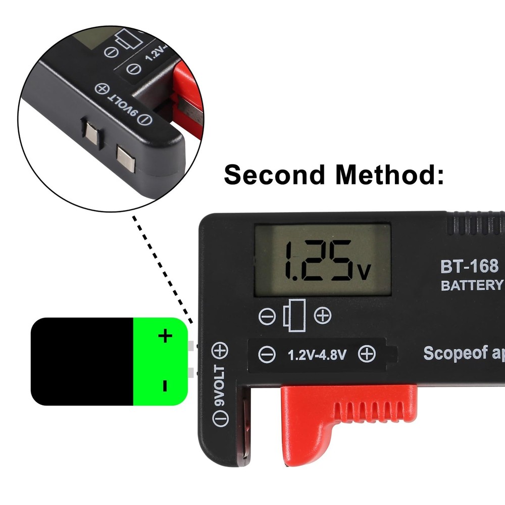 2 Pack Battery Tester，Digital LCD Universal Battery Tester (Model: Bt - 1