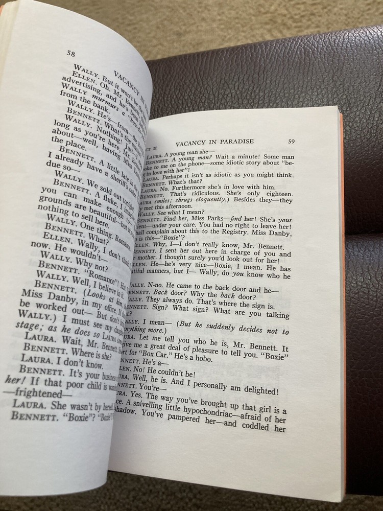 Script for VACENCY IN PARADICE A COMEDY IN THREE ACTS BY JOHN KIRKPATRICK