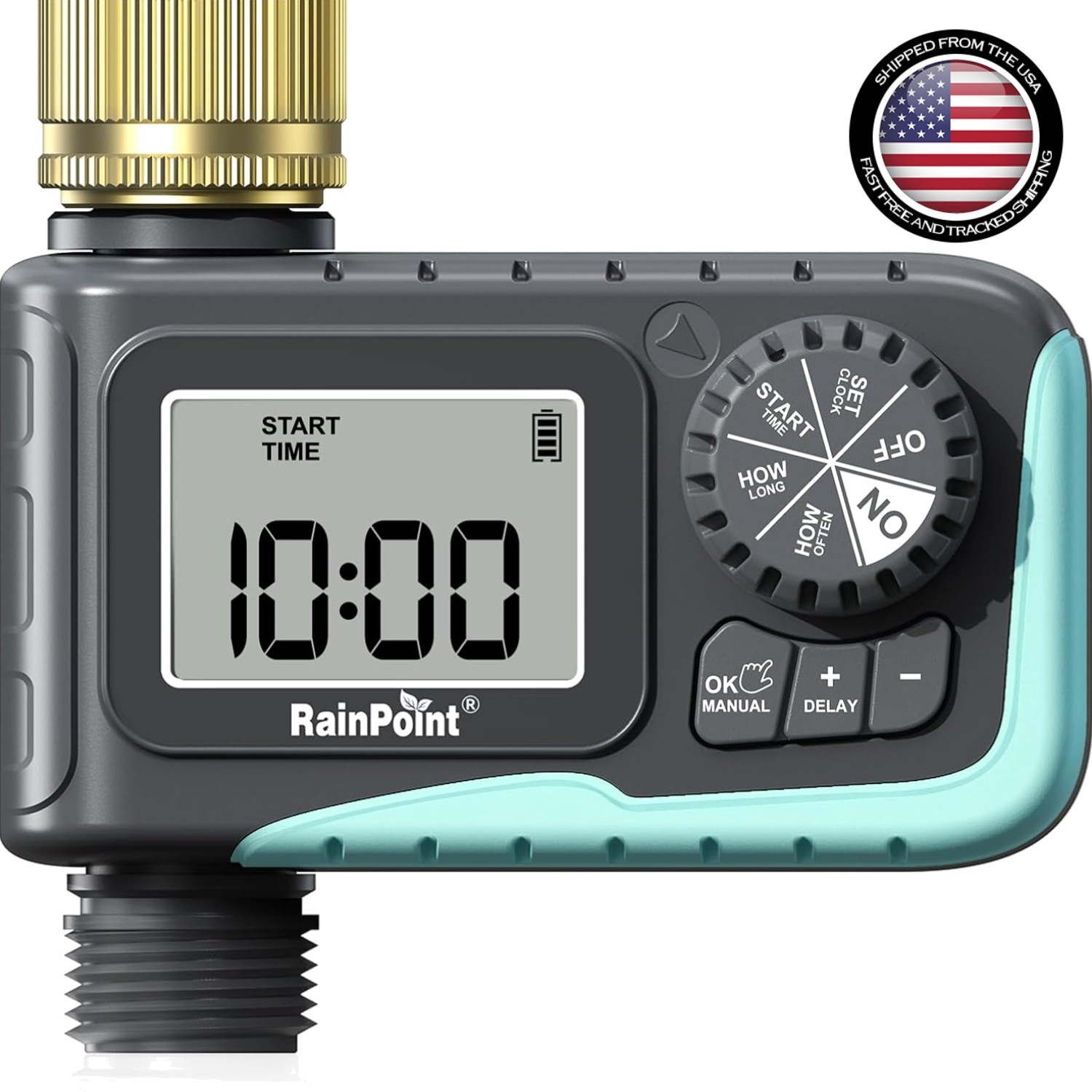 Customizable Water Timer with Brass Inlet for Lawns & Gardens – Digital Design