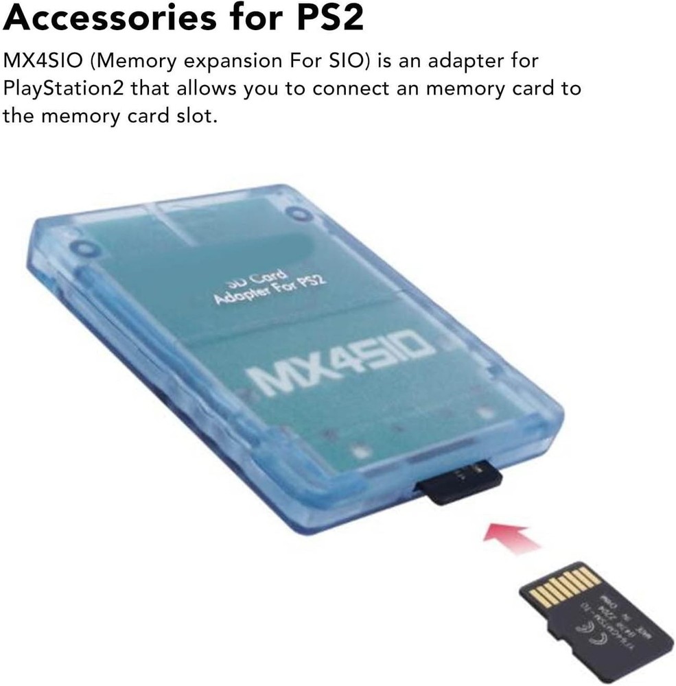 MX4SIO SD Card Adapter for PS2, Memory Card Expansion for SIO Replacement Mem...