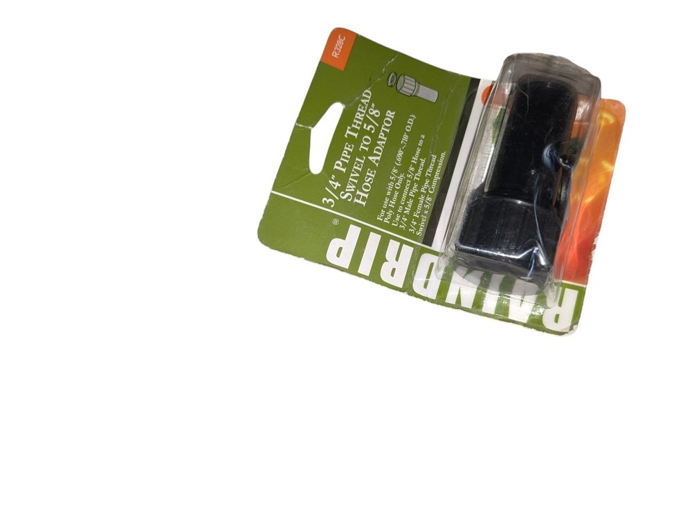 RainDrip Compression Swivel Adaptor ABS Black 5/8" x 3/4" R328C