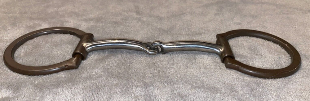 5'' BROWN IRON OFFSET DEE SNAFFLE BIT WITH COPPER INLAY