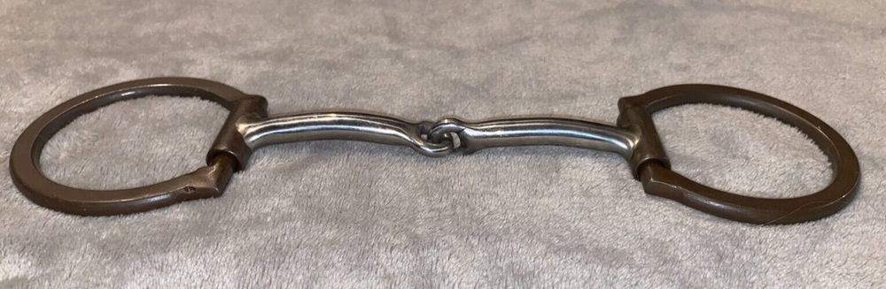 5'' BROWN IRON OFFSET DEE SNAFFLE BIT WITH COPPER INLAY