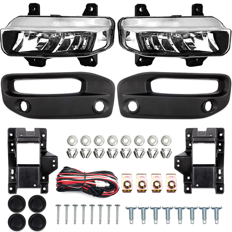 Clear LED Fog Lights Lamps+Switch+Bezels For 2019-2023 Dodge RAM 2500 3500