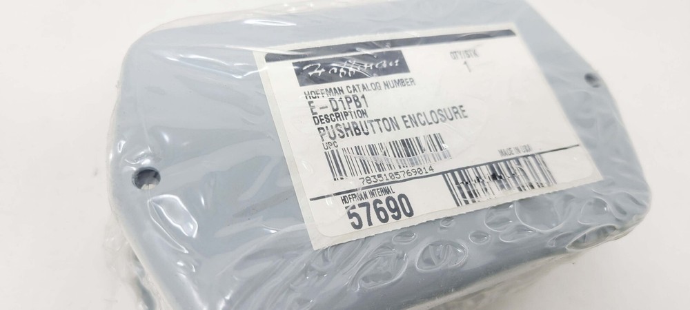 Hoffman E-D1PB1 Pushbutton Pilot Device Enclosure - Gray 4.50x2.88x2.62