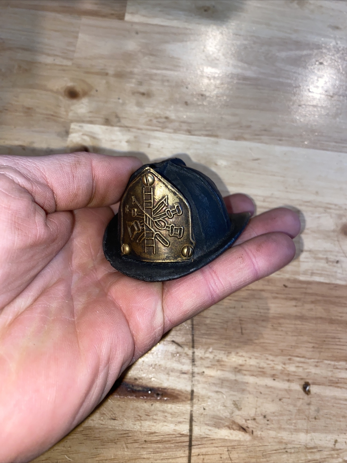 Firefighter Helmet Cast Iron Beer Bottle Opener Fireman Fire Chief Patina GIFT