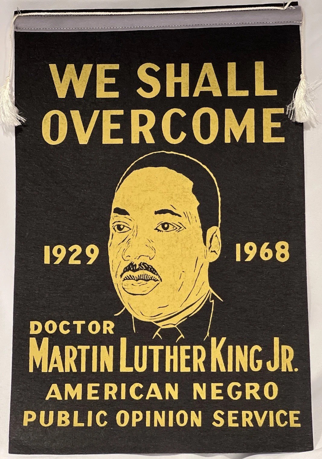 VINTAGE Early 1960s Martin King Luther Civil Rights Large Memorial Felt Banner!!