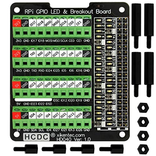 RPi GPIO Status LED & Terminal Block Breakout Board HAT for Raspberry Pi A+