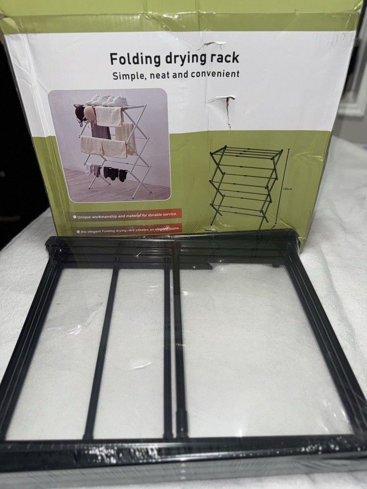 Folding Indoor Clothes Drying Rack - Laundry, Towel Hanger & Storage