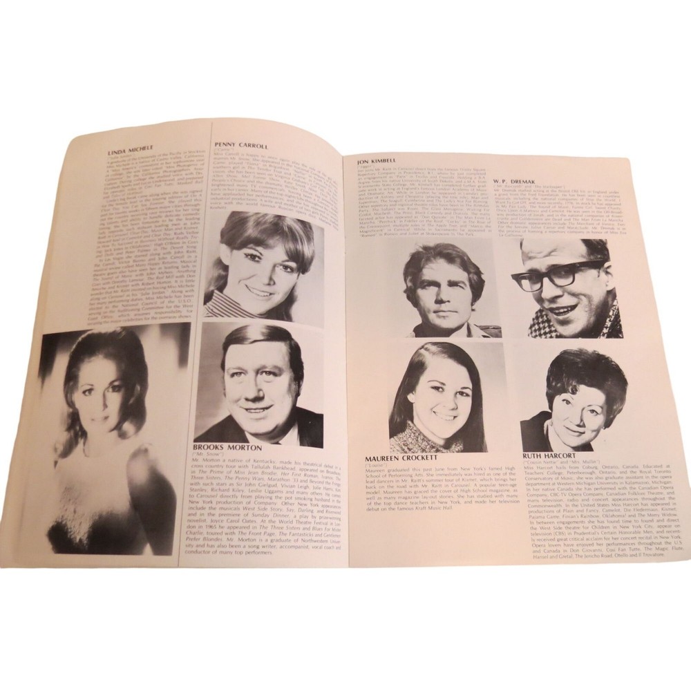 John Raitt in Carousel Play Program 1971 Rogers & Hammerstein