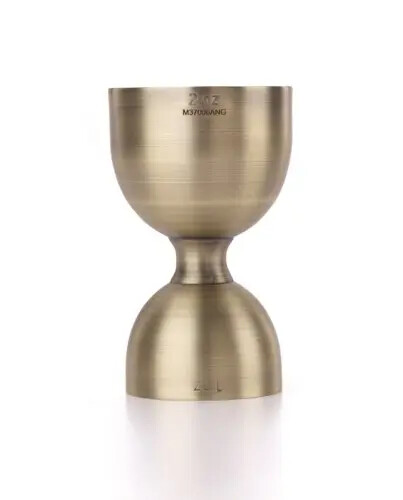 Mercer Culinary M37006ANG Barfly Heavy Duty Antique Gold Plated 1 & 2 oz Jigger