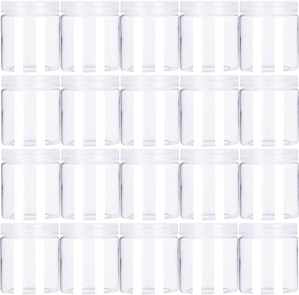 20 Pack 4Oz/120Ml round Plastic Jars with Lids Empty Clear Slime Containers,W...
