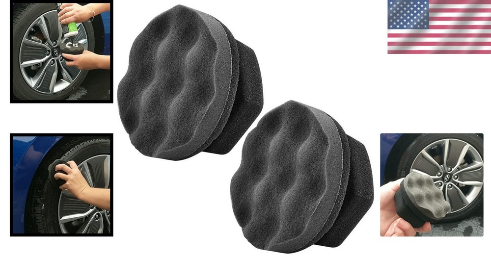 2 Pack Durable Tire Shine Applicator Pads for Effortless Shine Application