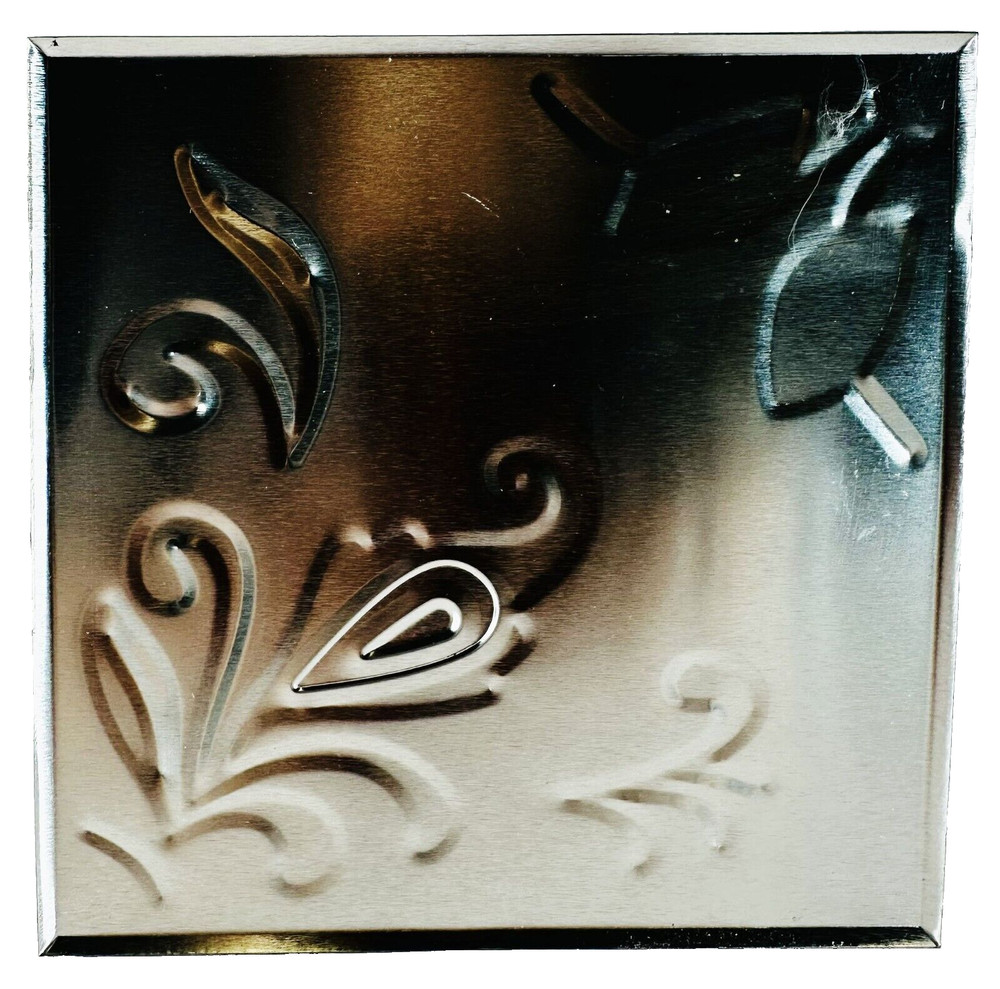 Embossed Silver Kitchen Tiles Set of 2