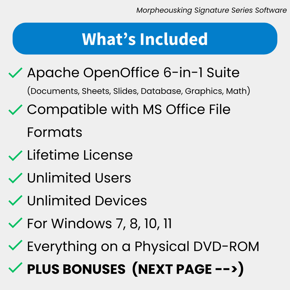 Open Office 2023 Home & Student Edition Full Version DVD Lifetime for Windows PC