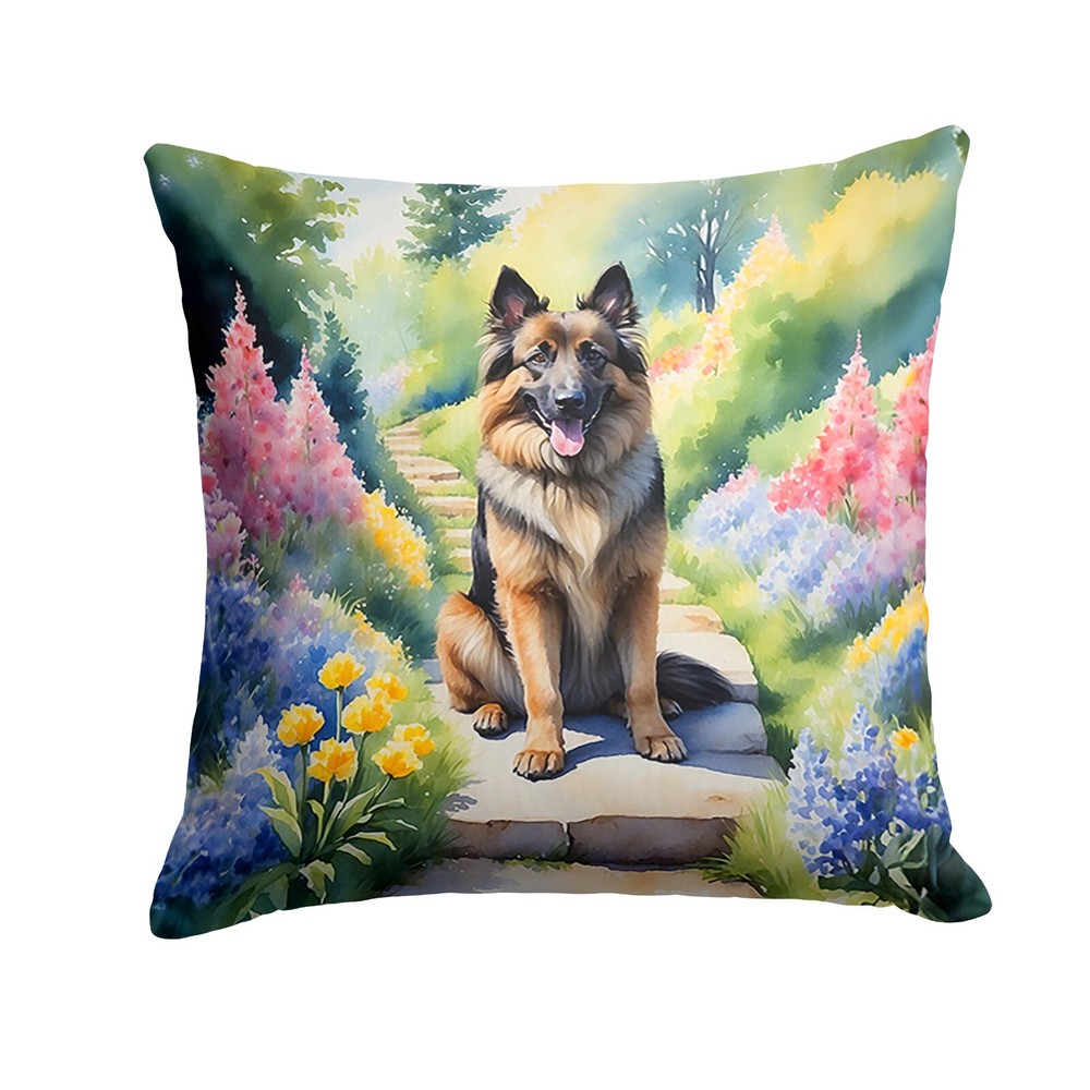 Belgian Tervuren Spring Garden Path Throw Pillow