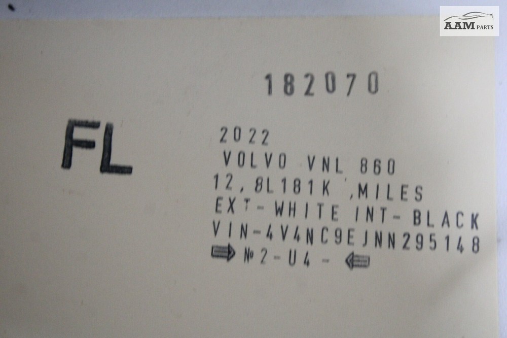 2022 VOLVO VNL860 D13 FRONT LEFT SIDE GRAB HANDLE BLACK OEM