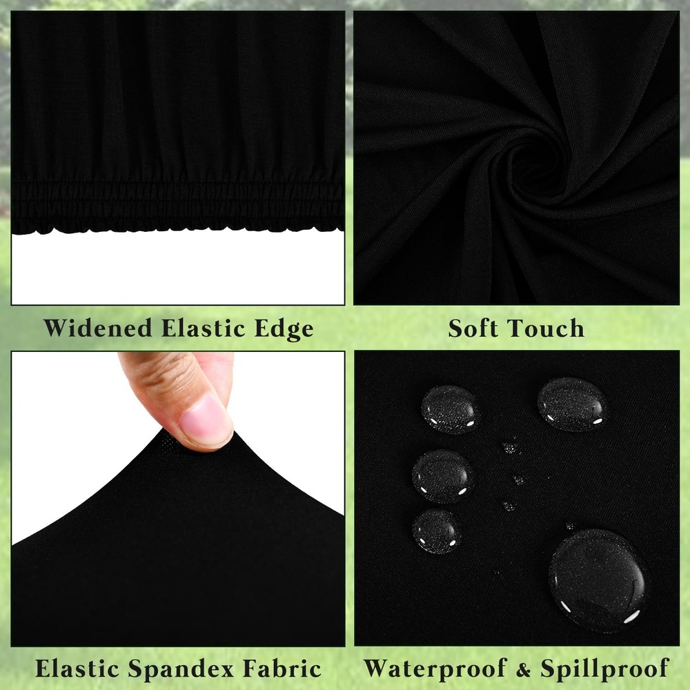 6 Pack Picnic Table Cover Fitted Tablecloth for 8 Foot Rectangle Tables Elast...