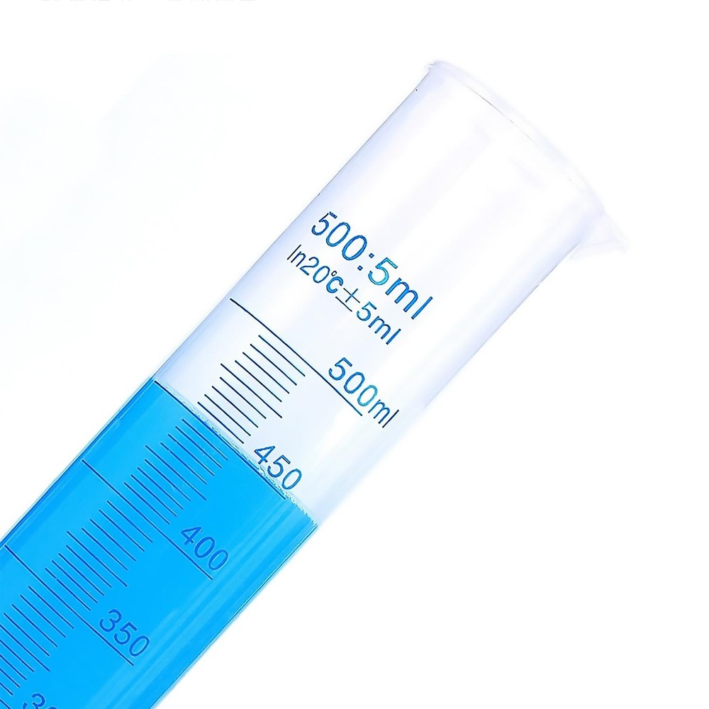 500ml Plastic Measuring Graduated Cylinder, Polypropylene Plastic, 2-Sided Ma...