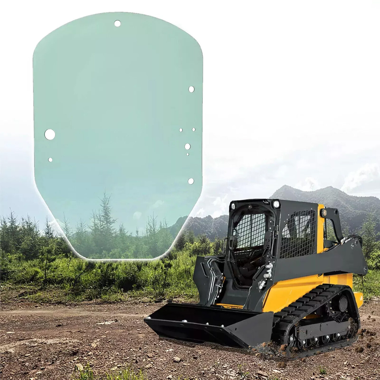Cab Door Glass Windshield For John Deere Skid Steer E Series  318E 333E #T344818