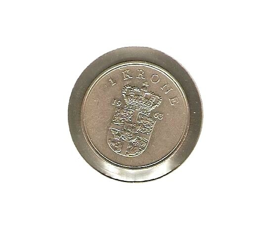 1963 DENMARK Coin 1 KRONE
