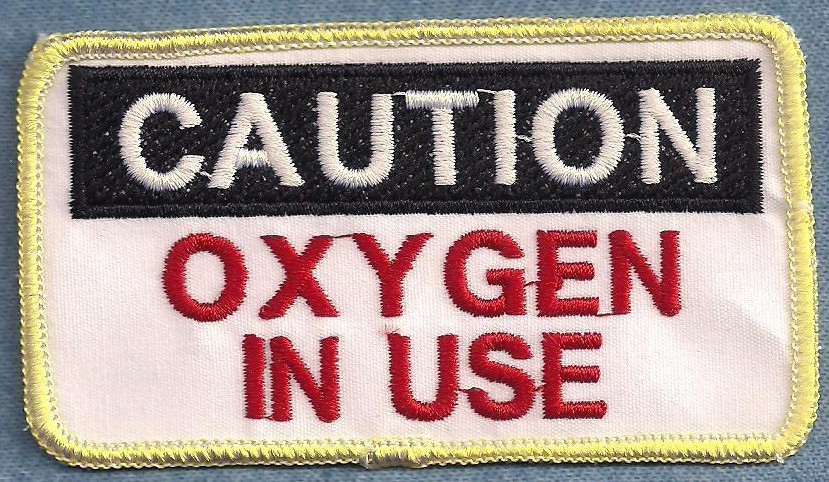 CAUTION OXYGEN IN USE - service dog vest patch