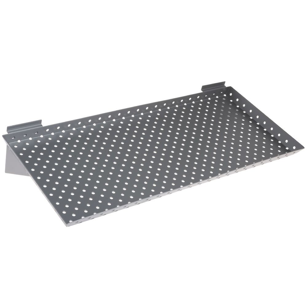Slatwall Perforated Shelf, 24" Wide Silver