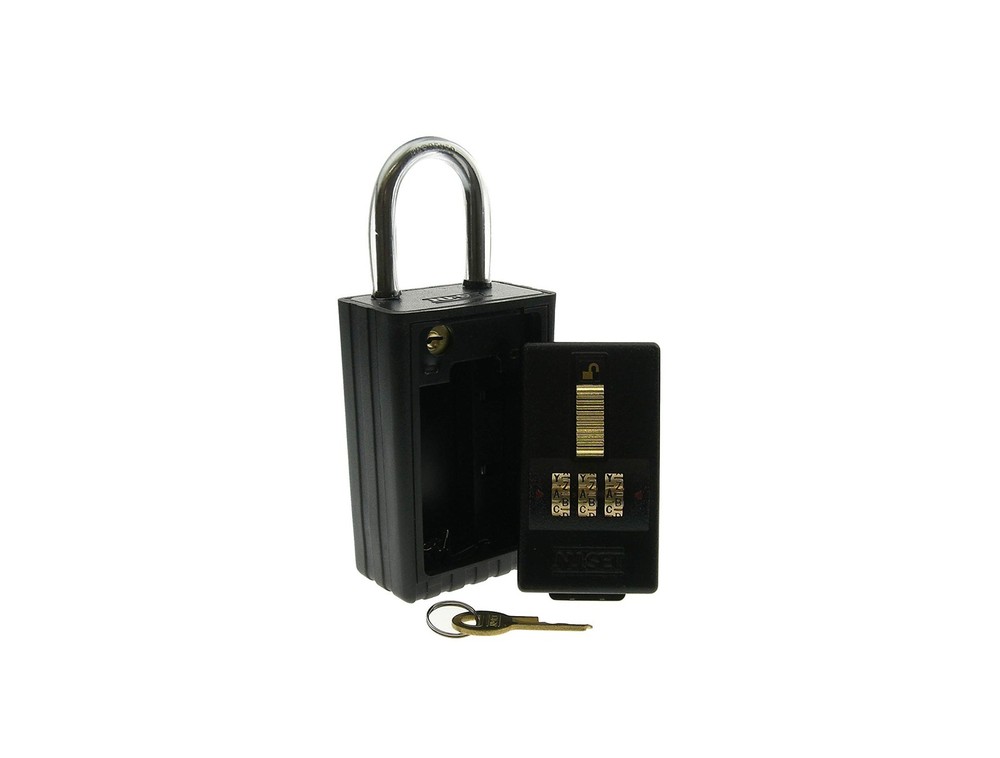 Lock | 3 Digit 26alpha Combination Lock Box | Keyed Shackle Key Storage Lock Box