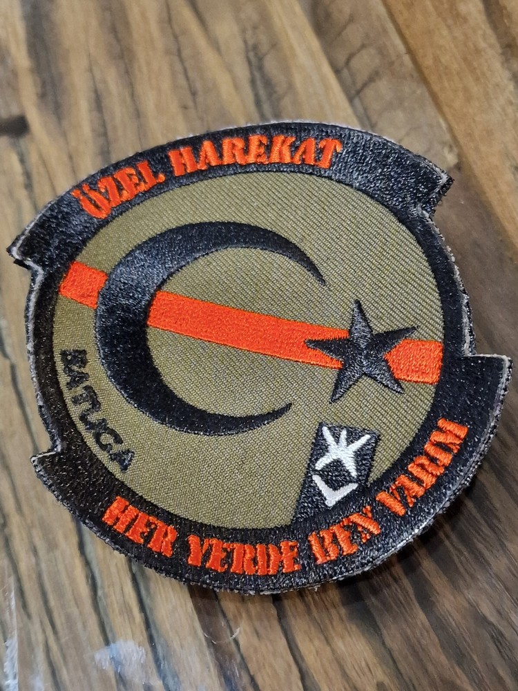 TURKISH FLAG PATCH COMMANDO SPECIAL UNIT (ÖZEL HAREKAT) 8CM DIAMETER