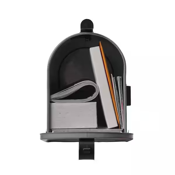 Grayson Gray, Medium, Steel, Post Mount Mailbox