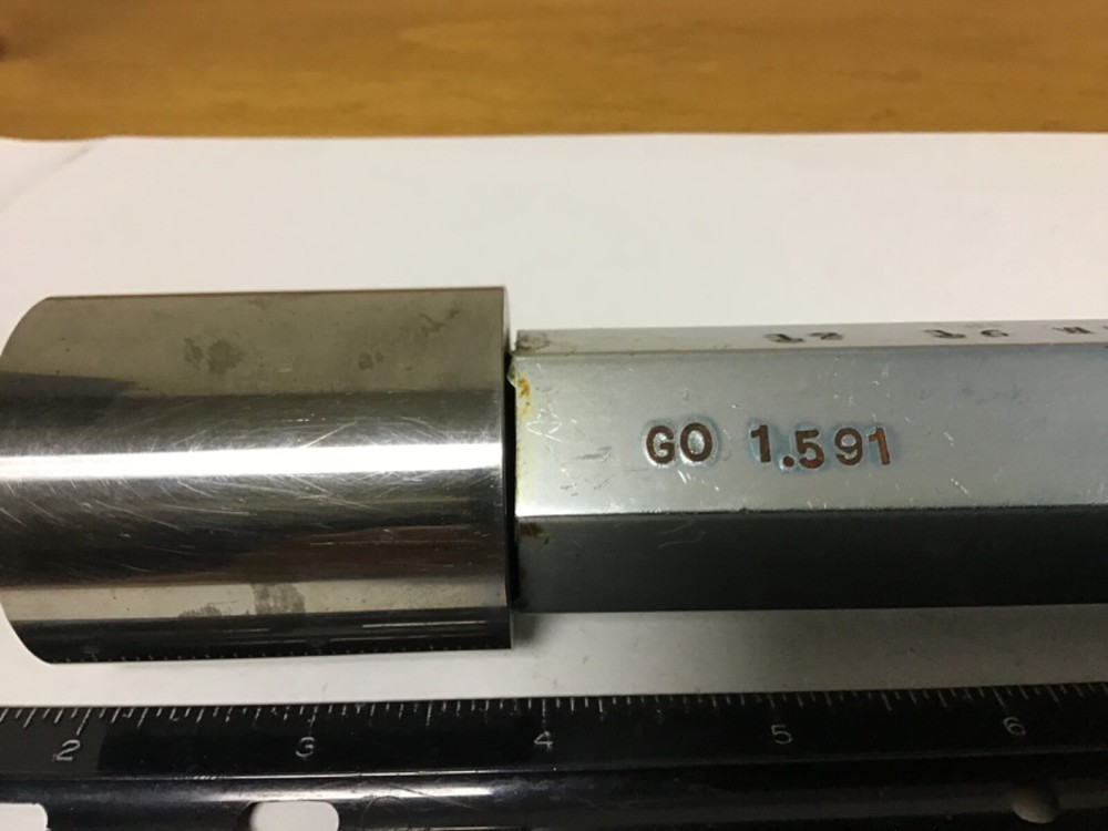 Used 1.591" Cylindrical Plug Gauge, Class Y