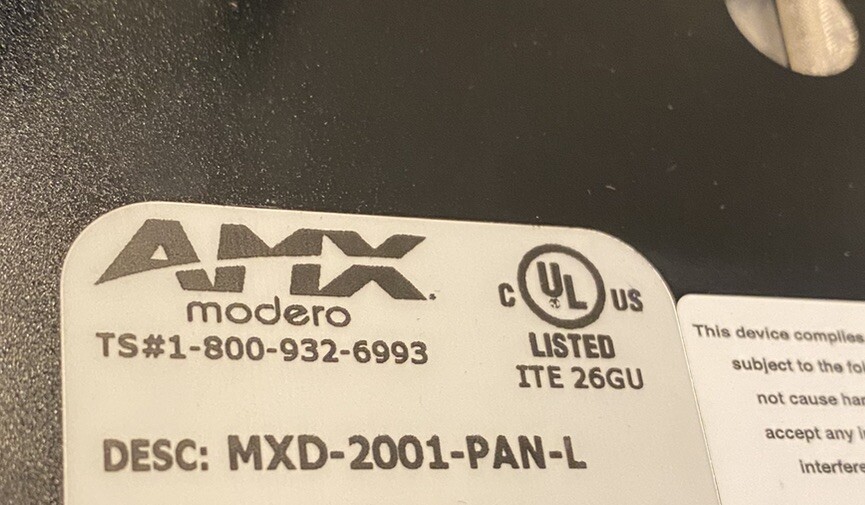 New AMX MXT-2001-PAN-L Modero Touch Panel