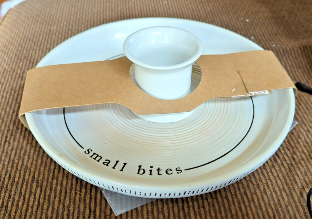 Mud Pie Reversible White Pedestal Cake Stand and Chip & Dip Platter