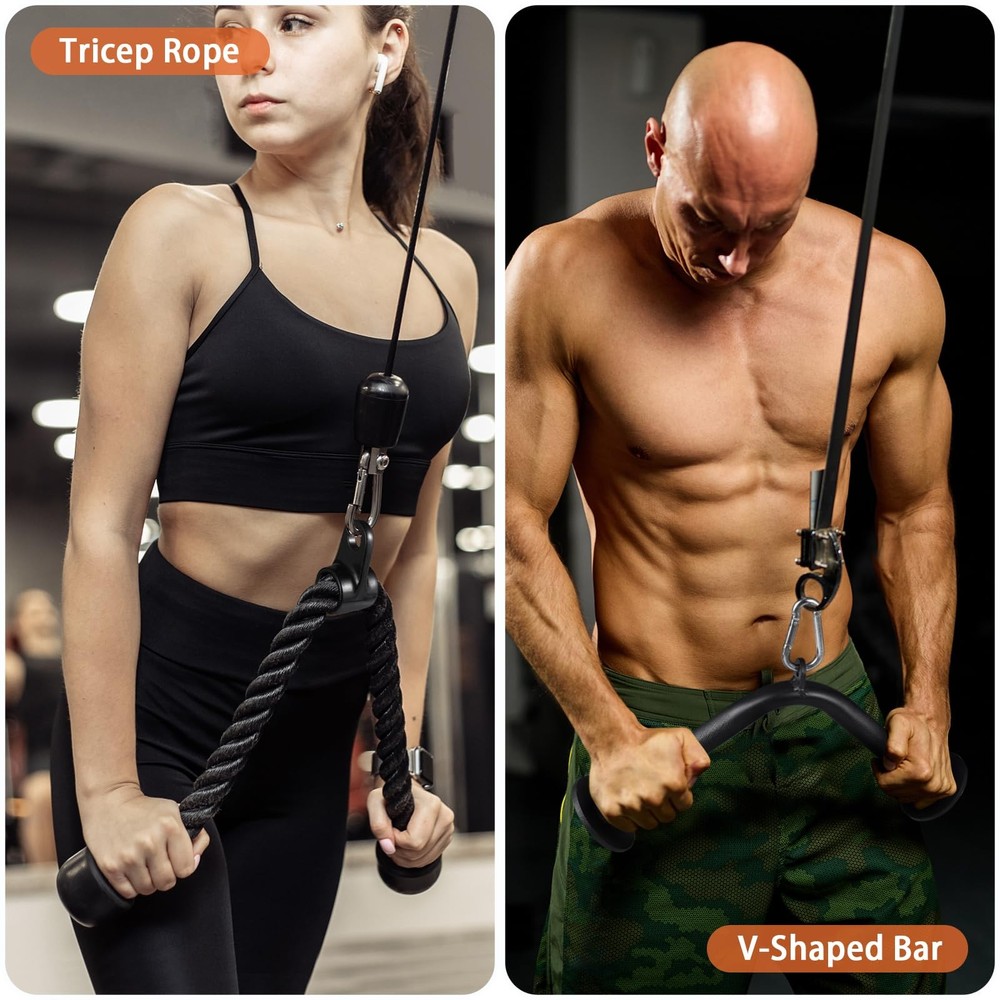SERTT Workout Cable Machine Attachment for Home Gym, LAT Pulldown Attachments, C