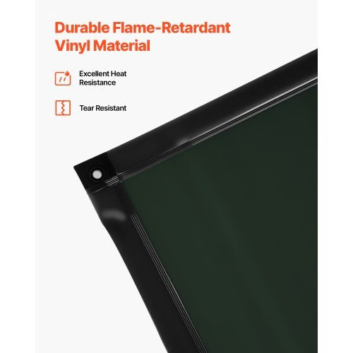 Welding Screen with Frame, 3-Panel 6 x 8 FT Welding Curtain Screen, Flame-Resist