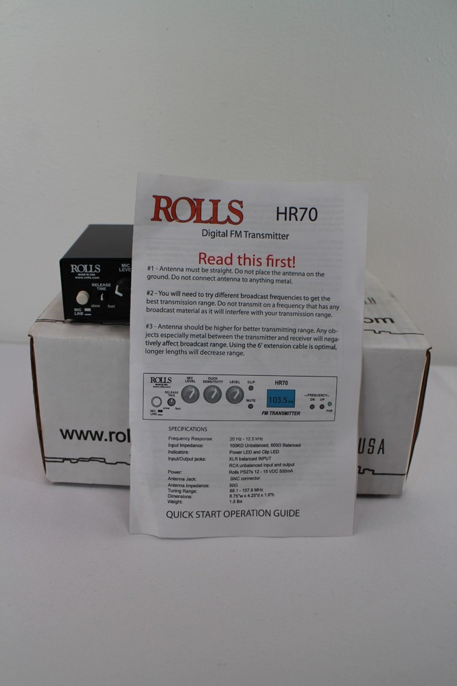 ROLLS HR70 Digital FM Transmitter Broadcast Audio Interface NEW Open Box